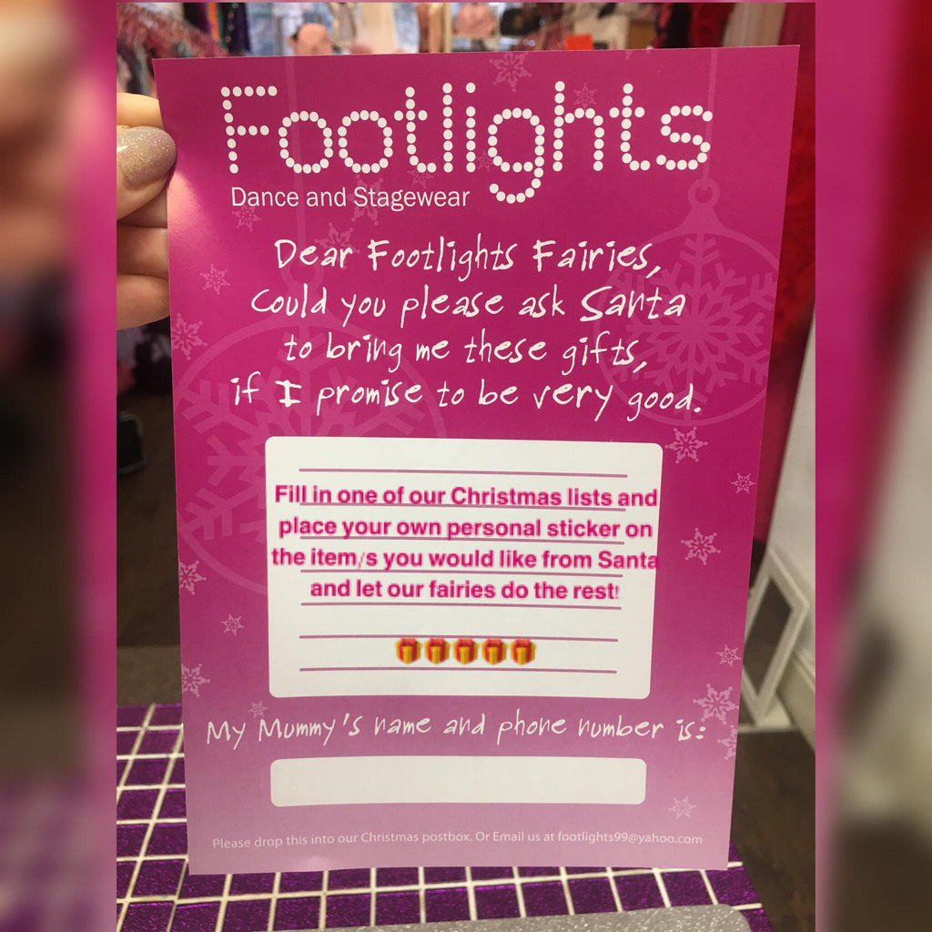 Footlights Fairies Christmas List!