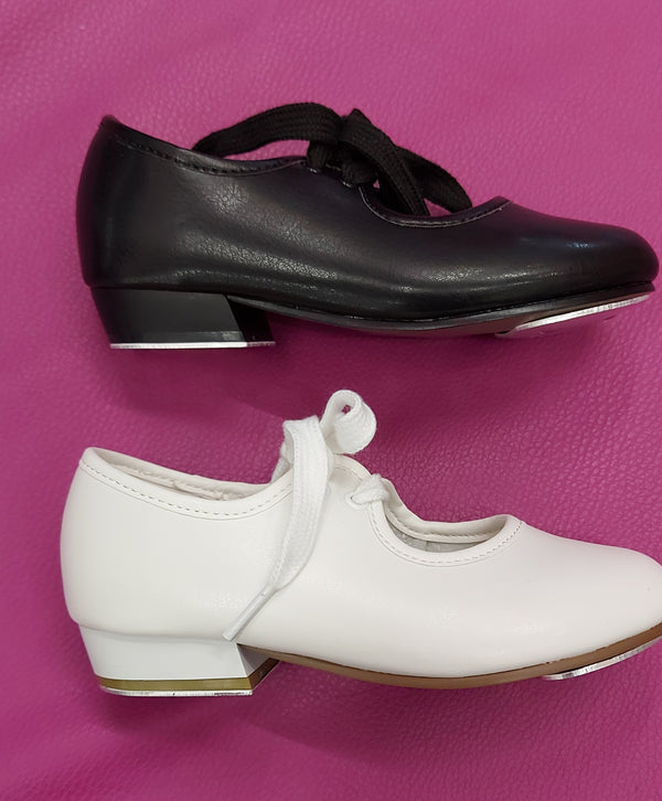 Tap Shoes Low Heel PU  - Black or White