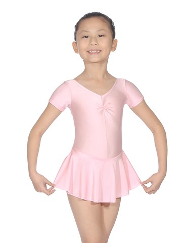 Leotard with Skirt attached Short Sleeve Nylon Lycra
