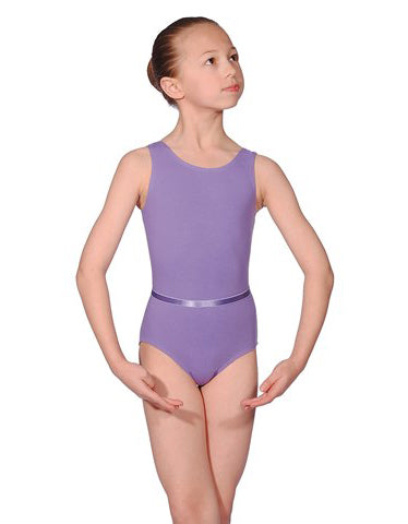 Sleeveless Cotton Leotard with Belt