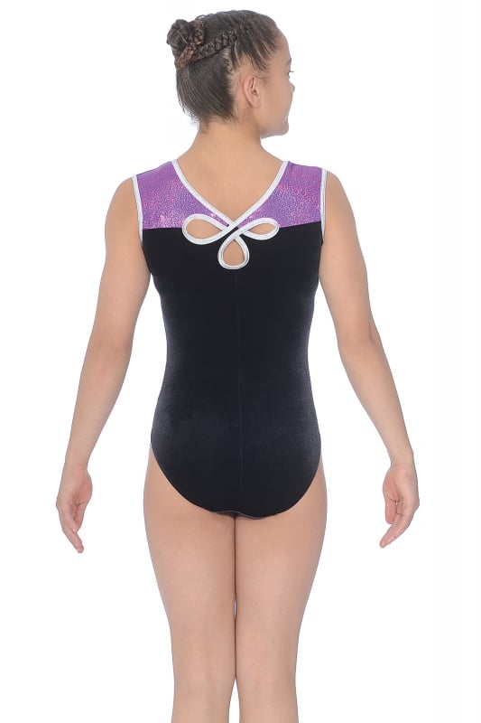 Gymnastic Leotard Sleeveless Velour Leotard "SINEAD" by THE ZONE